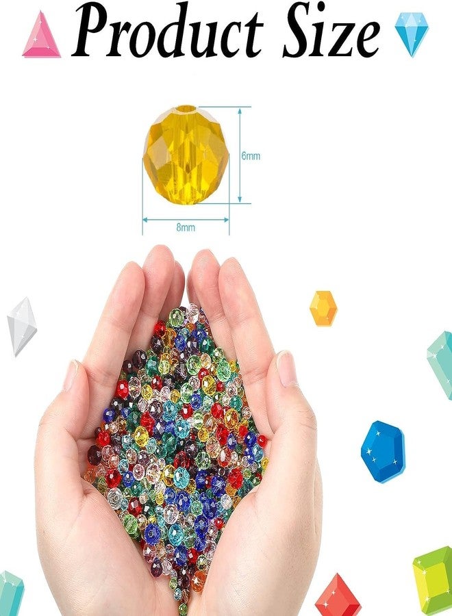 Kwizy Acrylic Plastic Beads Combo 450 Pcs For Craft And Jewellery Making Material Purpose Loose Beads With Hole For Art And Craft DIY Bracelet Necklace Beading Embroidery Work | Size 8MM - Image 2